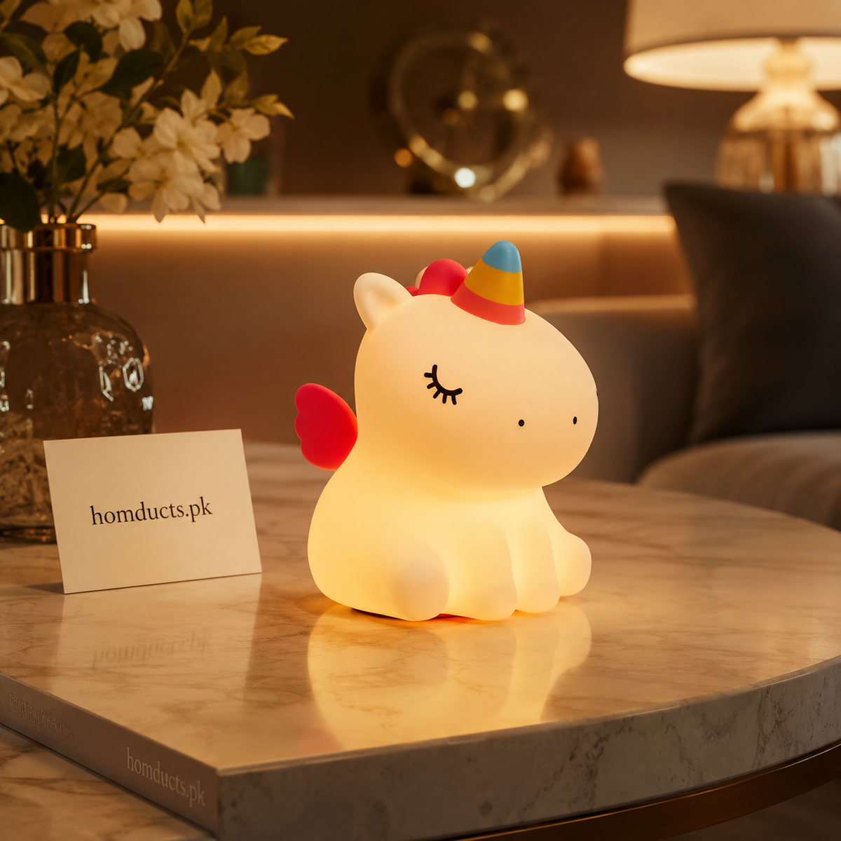 Cute Unicorn LED Night Light Lamp for Kids Bedroom, Nursery Room Decor & Soft Silicone Bedside Sleeping Light (Imported High Quality)