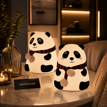 Panda LED Night Light with Scarf, Decorative Bedside Lamp