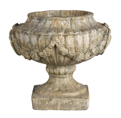 Aged Classic Urn with Garland