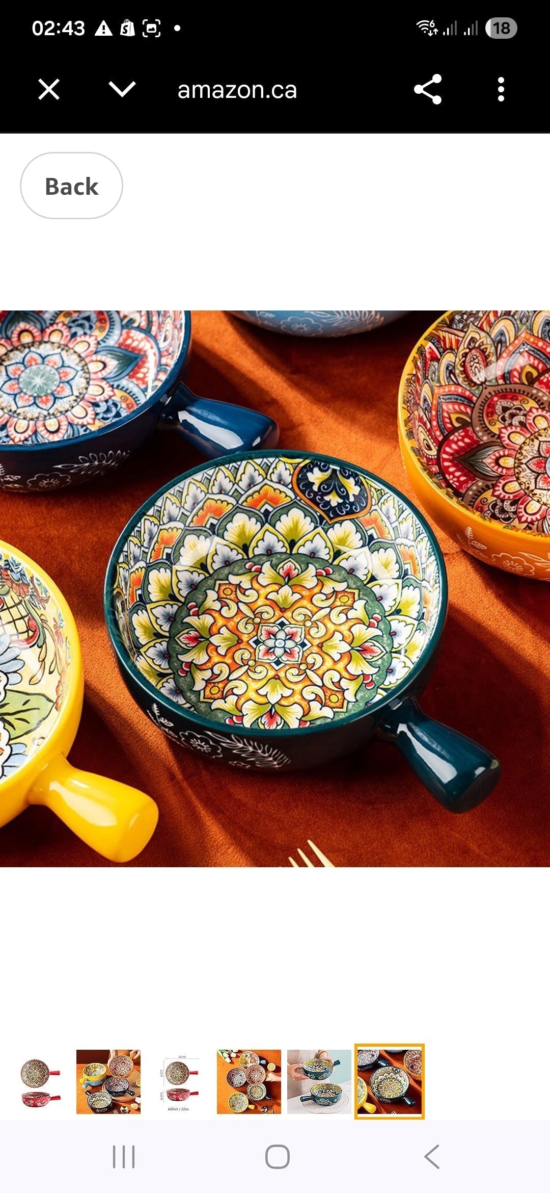Premium Ceramic Handled Serving Bowl – Decorative Single Soup & Pasta Bowl (1 Pc)