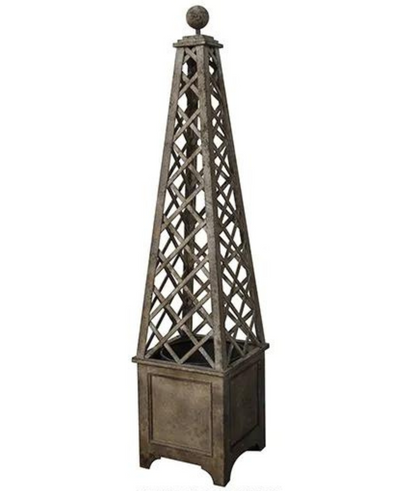 The Aged Metal Trellis Planter