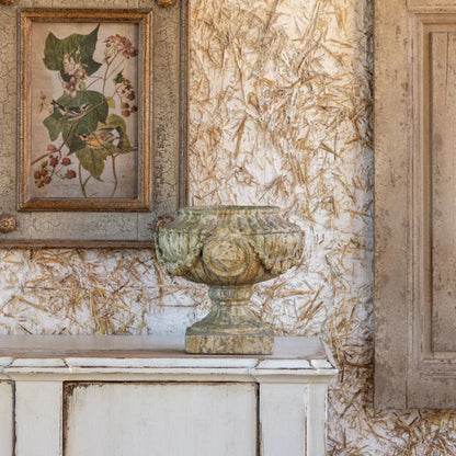 Aged Classic Urn with Garland