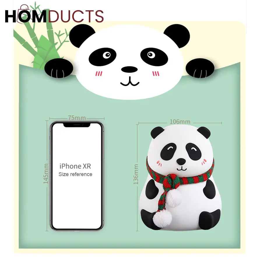 Panda LED Night Light with Scarf, Decorative Bedside Lamp