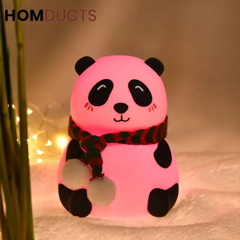 Panda LED Night Light with Scarf, Decorative Bedside Lamp