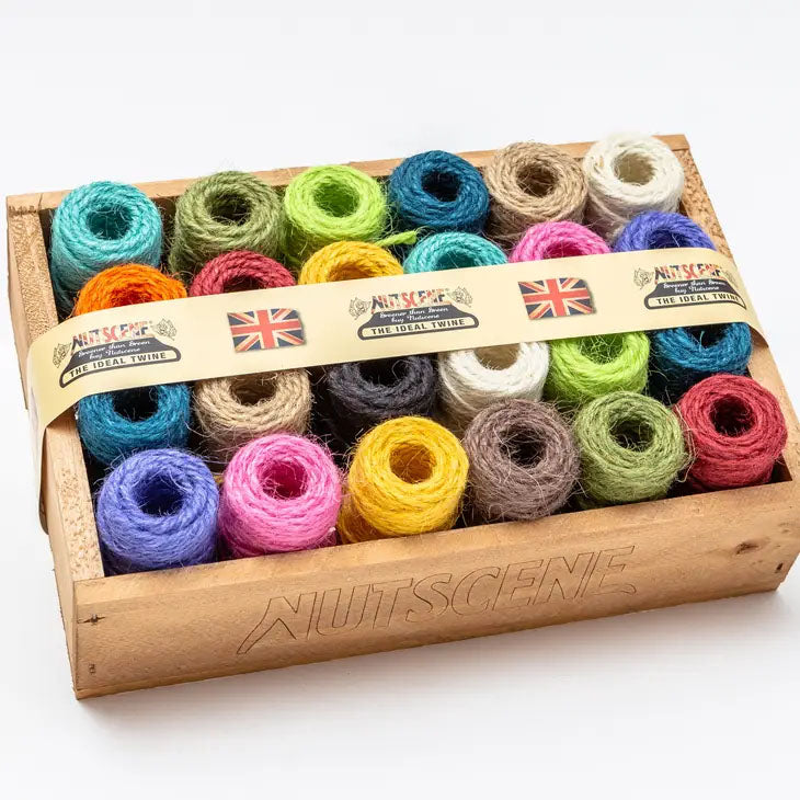 Wooden Crate with Mini Nutscene Heritage Twine Spools